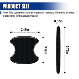 GAOLAOSY 8PCS Car Door Handle Cup Scratch Protector Reflective Sticker, Self-Adhesive Traceless Auto Handle Paint Guard Cover, Universal Anti-Scratch Vehicle Door Protective Decoration Sticker (Black)