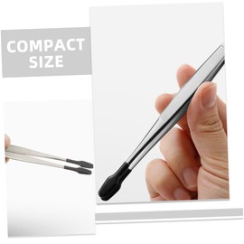 Beavorty 2pcs Stainless Steel Flat Tweezers for Crafts Stamps and Eyelash Application Multi-functional Precision Tools for Easy Handling and Grip