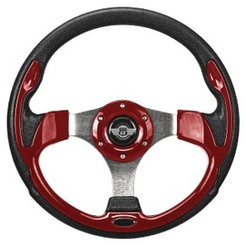RM Cart Red Golf Cart Steering Wheel with Black Adapter for Club Car DS