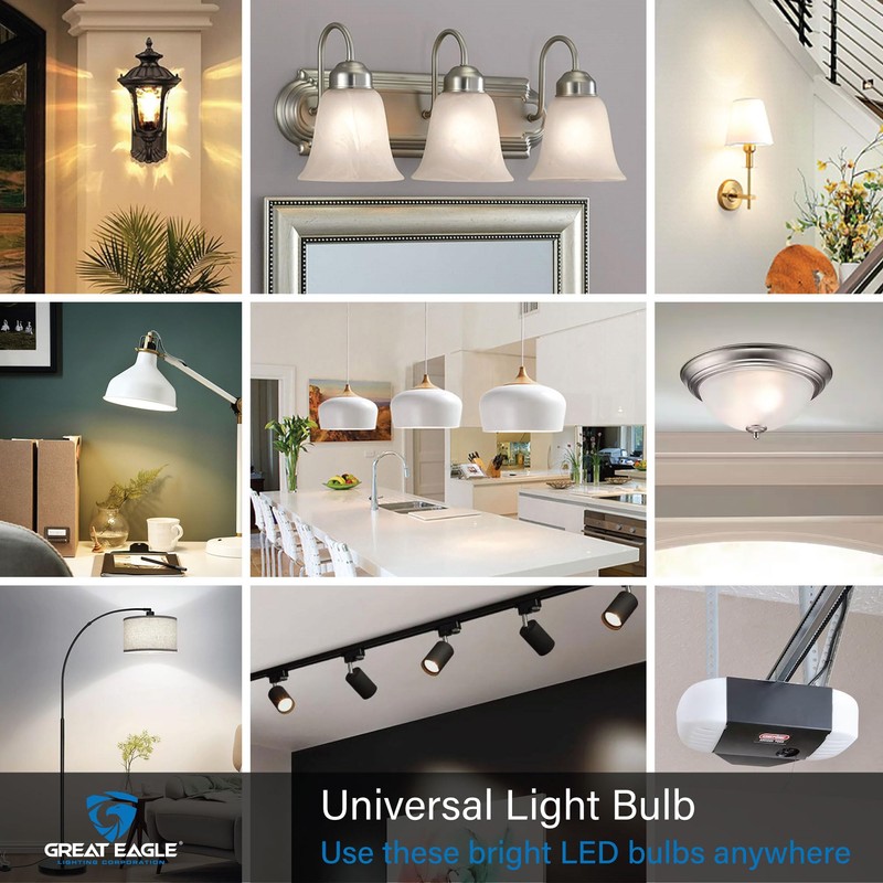 Great Eagle A19 LED Light Bulbs 60 Watt Equivalent -