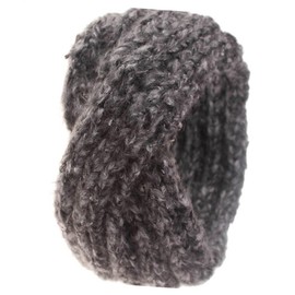 Ipetboom 2pcs Knitted Headwrap for Women Dark Grey Mohair Elastic Ear Warmer Comfortable Cross Design for Fashion Outdoor Activities for Ladies and Girls