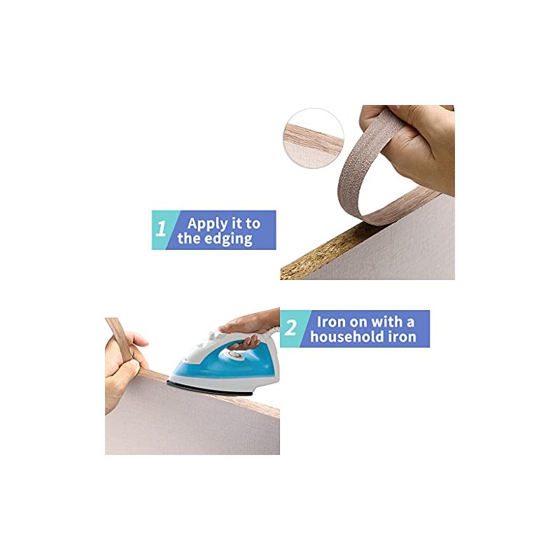 MOLIGOU Walnut Wood Veneer Roll, 2”×50’ Plywood Edge Banding Strips,