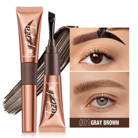 Tattoo Brow Tint Peel Off, Eyebrow Gel Tint, Semi-Permanent Colour Eyebrow Dye,Lasts Up To 3 Days, Waterproof Long-Lasting Natural Eye Brow Makeup for Women Girls (01#GRAY BROWN)