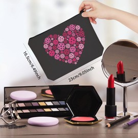 Pickleball Lover Gift Heart Shape Pickleball Zipper Pouch Makeup Bag (B-HPickleball CA)