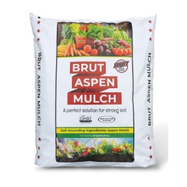 Brut Organic Aspen Mulch, 10 Quart, Odor-Free, Nutrient Rich, High Water Retention, for Vegetable Gardens, Houseplants, Landscaping
