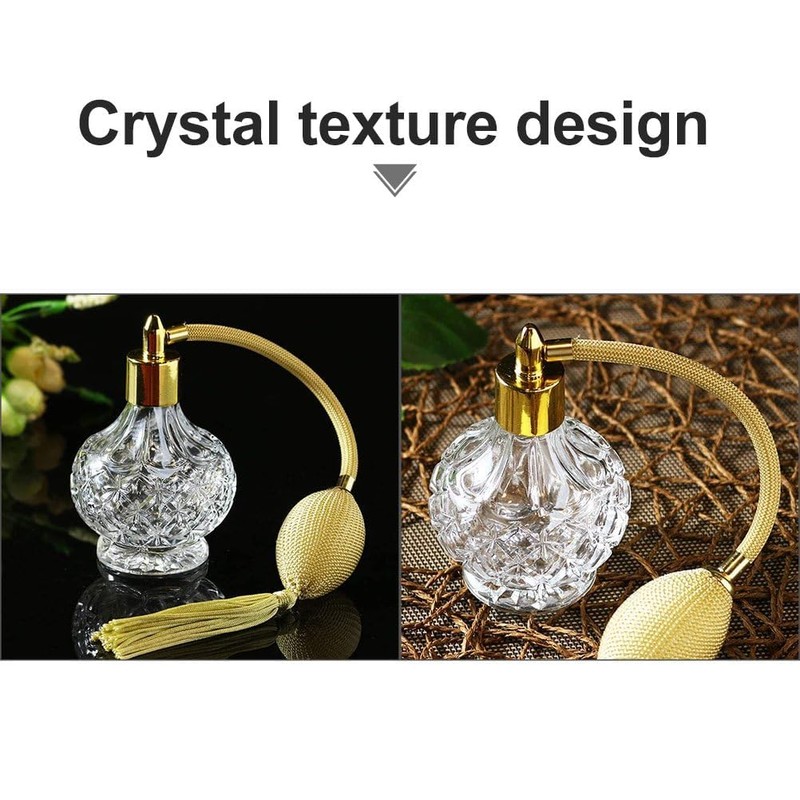 Topxome 100ml Clear Crystal Vintage Style Perfume Bottle Long Spray