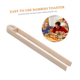 LABRIMP Bamboo Food Tongs Magnetic Bread Clip Natural Bamboo Kitchen Clip Cookery Tool