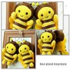 Toyvian Bee Plush Key Chain Plush Bee Stuffed Animal Key