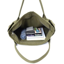 MRSXXNTY Tote Bag, Mother's Bag, Large Capacity, Travel, Tote, Canvas Unisex, Solid, Simple, Zippered, A4 A3, Women's, Tote Bag, Bag, Luggage, Maternity, Hospitalization, Travel Bag, Day Trip, Work,