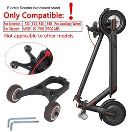 OUGETHER Scooter Stand Holder,Folding Electric Scooter Handstand Stand Storage Bracket, for Xiaomi M365 1SPro Electric Scooter Handstand Stand Bracket for Ninebot F40 F30 F20 Auxiliary Wheel (Black)