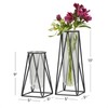 Deco 79 Glass Decorative Vase Tube Centerpiece Vases with Metal