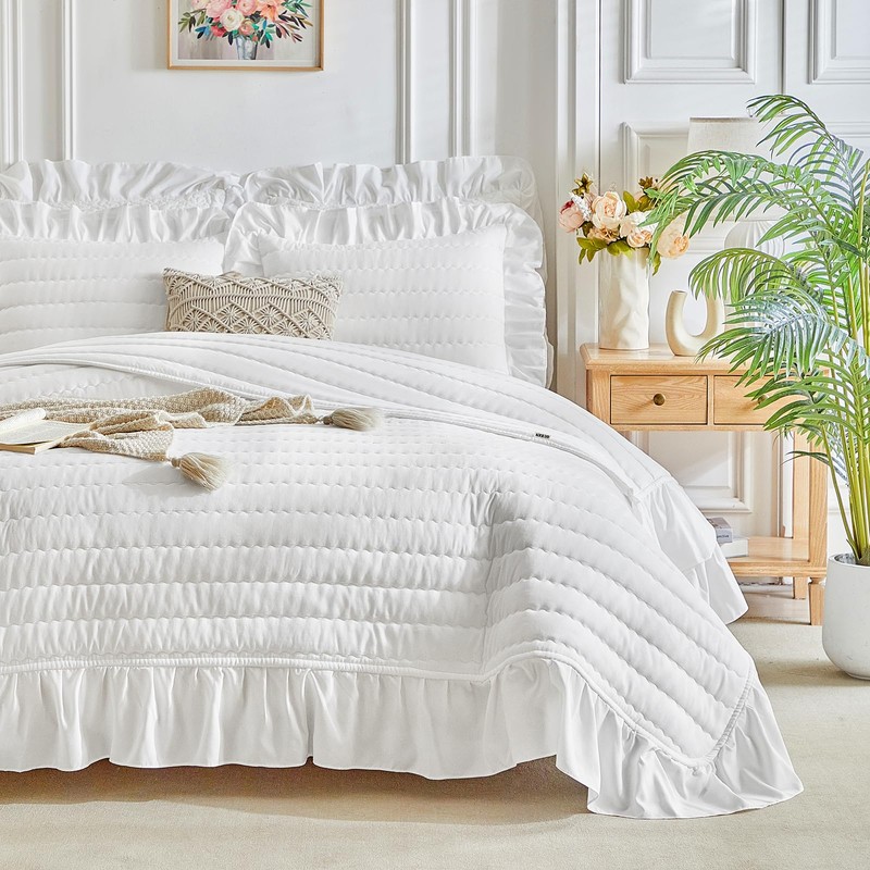 Ruffled Quilt Set Queen Size 92 * 92in - 3