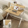 GreenForest No Assembly Folding Desk, 2-Tier Compact Computer Desk with