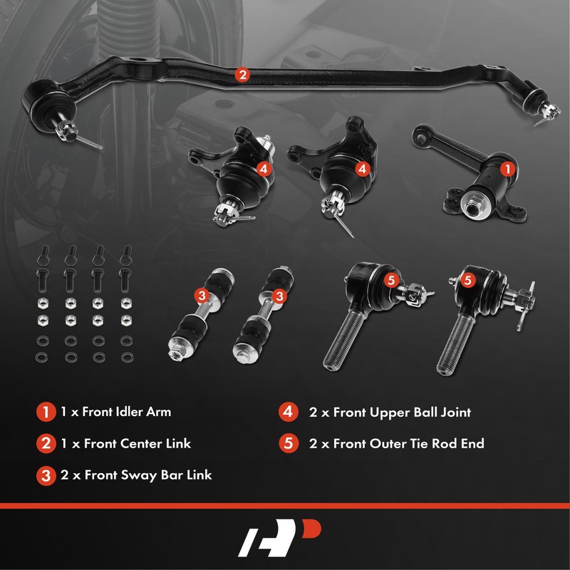 A-Premium Set of 8, Front Sway Bar Link, Upper Ball
