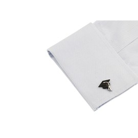 MRCUFF Graduation Cap Mortarboard Mortar board Hat Pair Cufflinks in a Presentation Gift Box & Polishing Cloth