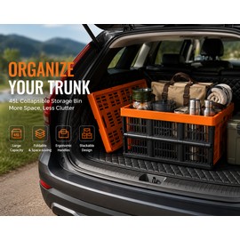 SuceedBuy 45L 3PCS Pack Plastic Collapsible Storage Basket Folding Handles Stackable Containers for Clothes Grocery Toy