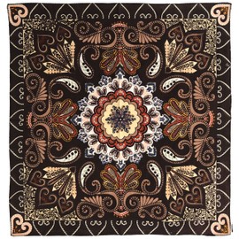 Sunshine Joy Paisley Hippie Bandana 22x22 Inches - Black & Brown