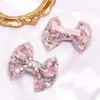 KISZU 3 Inch Glitter Hair Bows Clips, Sparkling Sequin Little