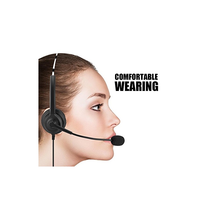 Auricular de Centro de Llamadas Celular con Micrófono Audifono Binaural