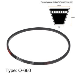 sourcing map O-660 V-Belts Drive Belt 660mm Inner Girth 10mm Width 6mm Height Rubber for Power Transmission