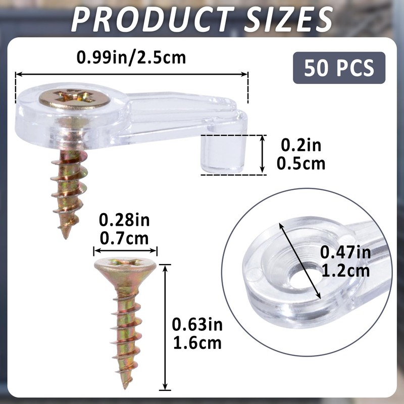 BEIQIYA 50pcs Window Screen Clips, Storm Windows Clips with Screws,
