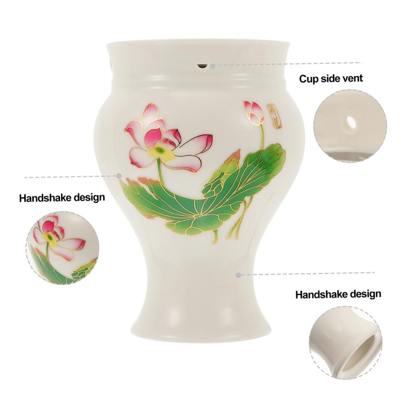 COLLBATH 1Pc Ceramic Moxibustion Pot Portable Scraping Cup with Double