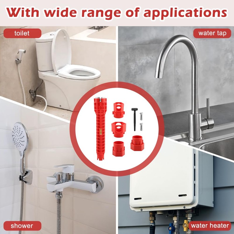 ELEGICKLIP 14-in-1 Multi-functional Wrench Faucet Sink Installer Tool for Toilets