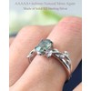 Natural Moss Agate Ring for Women Sterling Silver Oval Green