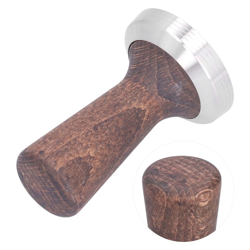 58mm Tamper Tool Black Walnut 304 Stainless Steel Portable Coffee