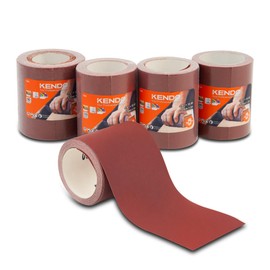 KENDO Sandpaper Roll - 4 Sandpaper Rolls 93 mm x 5 m - Grit Fine to Coarse 60/120/180/240 - Suitable for Hand Sanders, Orbital Sanders and Materials such as Wood, Metal etc.