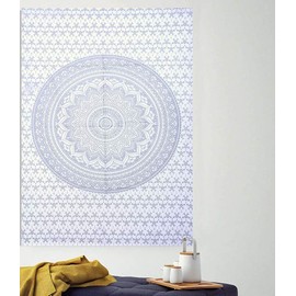 Tapiz indio de mandala, arte para colgar en la pared, hippie, colcha bohemia con brillo metálico de Popular Handicrafts