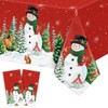 Peryiter 2 Pcs Christmas Snowman Tablecloth 54 x 108 Inch
