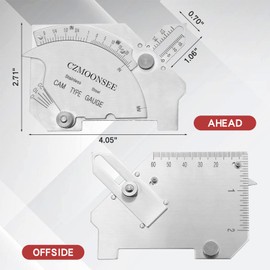 CZMOONSEE MG-8 Cam-Type Fillet Weld Gauge Fillet Weld Gauge Stainless Steel Bridge cam Welding Inspection Ruler