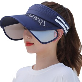 White Fang CA983 Women's Visor, Sun Visor, Hat, Logo, Sun Shade, Retractable, Stylish, Brim, navy
