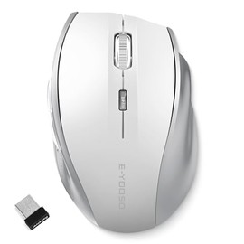 TERPORT F11 Mouse Inalámbrico 2.4 G, Ratón Ergonómico de 4800 DPI 6 Botones, Mouse Oficina Receptor USB, 5 Niveles de DPI Ajustable, Portátil Ratón Muy Bajo Consumo de Energía, 10M de Conexión,Win/Mac