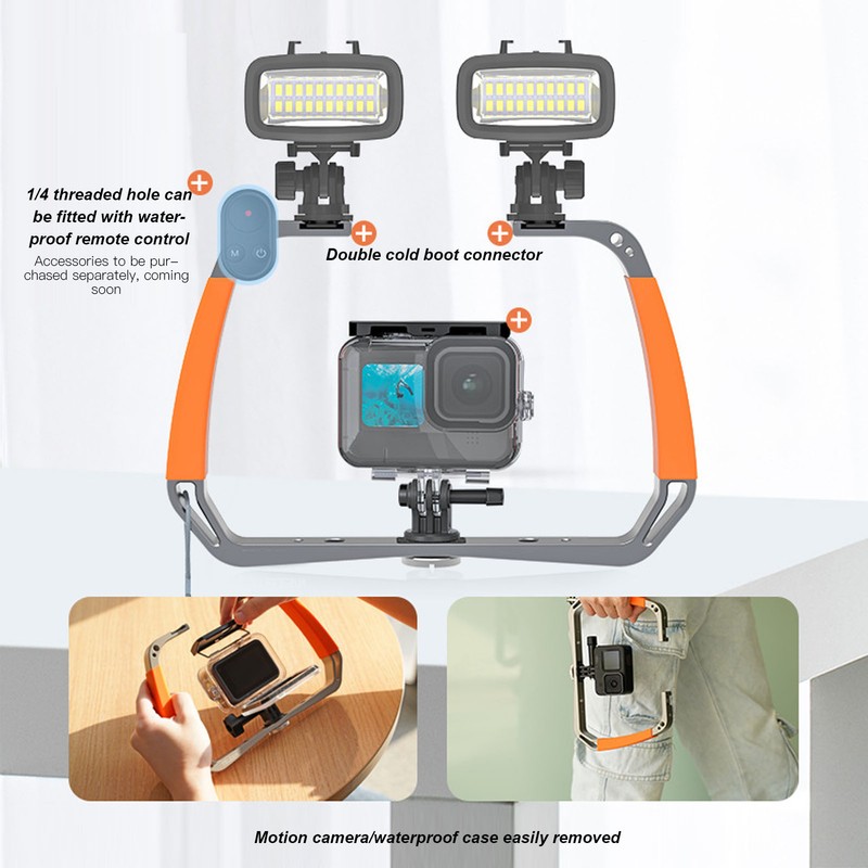 TELESIN Diving Camera Rig Stabilizer Handheld Waterproof Underwater Camera Stabilizer