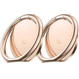 Phone Ring Holder, WixGear (2 Pack) Universal Magnetic Cell Phone Finger Holder with Kickstand Phone Holder for Hand, Phone Ring Grip Works with Magnetic Car Mounts Compatible with All Phones (Gold)