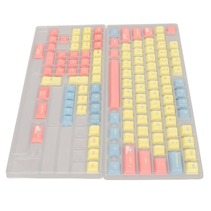Mechanical Keyboard Keycaps 124 Keys PBT Dye Sublimation Vivid Colors