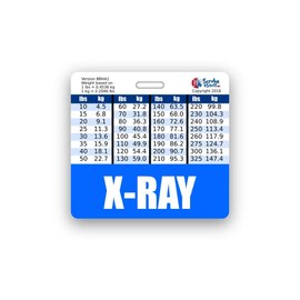 X-RAY Badge Buddy Horizontal w/Height & Weight Conversion Charts (Standard, Blue)