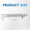 Treshin Stainless Steel Shelf with 4 Hooks 14 x 24