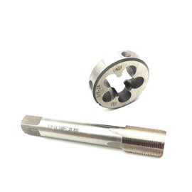 AtticZone 5/8"-24 UNEF Tap and Die, 5/8 x 24 UNEF Machine Straight Fluted Thread Tap and Round Die, 2B Accuracy, 6542 HSS, Right Hand (5/8-24 UNEF, Tap&die)