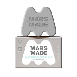 MARS MADE Niacinamide Facial Bar with Black Sesame - Nourishing & Moisturizing Face Wash Soap Bar for All Skin Types - Vegan & Travel-Friendly Korean Skincare (95g, 3.35 oz)