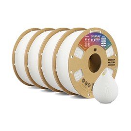 OVERTURE OVERTURE PLA Filament 1.75mm PLA 3D Printer Filament, 4kg Cardboard Spool (8.8lbs), Dimensional Accuracy +/- 0.02mm, Fit Most FDM Printer (White 4-Pack)