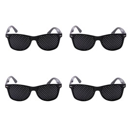 4 Pcs Black Pinhole Glasses Black Pinhole Eye Glasses for Eye Training and Relaxation