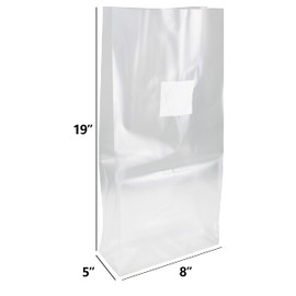 TEXALAN(R 50 PCS Mushroom Grow Bags, Large Size 8" X 5" X 19" 0.5 Micron Filter 3 Mil Polypropylene for Substrate Autoclavable Mushroom Cultivation