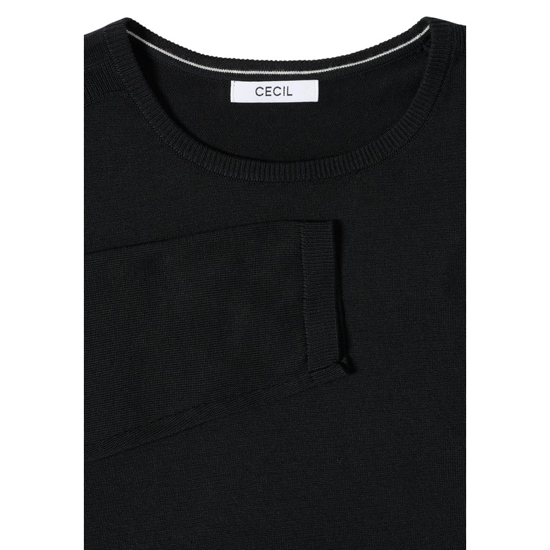 Cecil Women's Basic Pullover, black, M