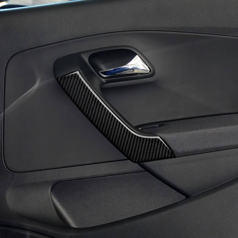 2 pezzi auto braccioli porta adesivi cover in fibra di