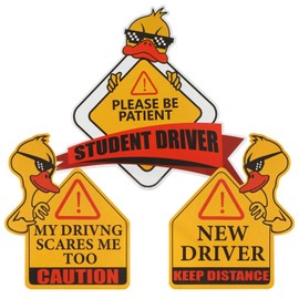SINGARO New Driver Magnet for Car, 3pcs Cute Duck Car Magnets Student Driver Sign, Car Bumper Student Driver Reflective Sign, Funny Magnetic Student Driver Sign, Exterior Accessories for Women and Man