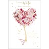 Abacus Cards Wife' Wedding Anniversary Card - Pink Blossom Tree Embossed with Foil - Eco-Friendly & Recyclable