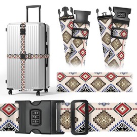 XPHZZL 2 Pack Luggage Straps, Adjustable Nylon Suitcase Belts with Lock, Luggage Straps for Suitcases Travel Airport Security-Diamond Shape